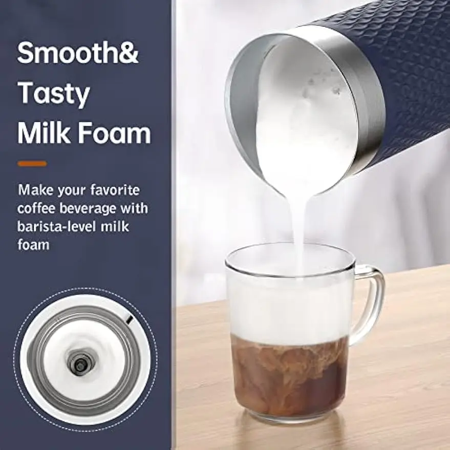 4-in-1 Electric Milk Steamer 245ml Automatic Hot and Cold Foam