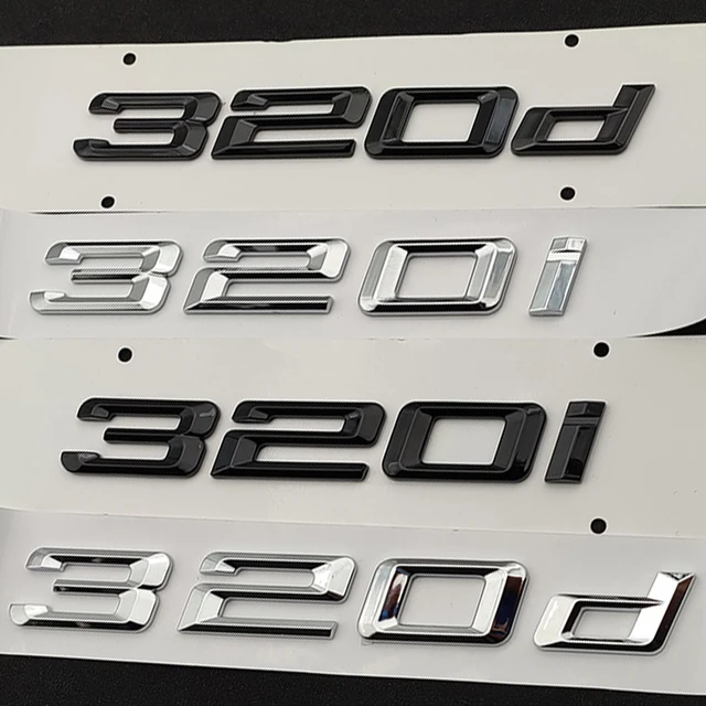 3d Abs Chrome Noir Logo 320i 320d Emblème Lettres Voiture Badge Autocollant  De Coffre Autocollant Pour Bmw E46 E90 E91 E92 E30 E36 F30 Accessoires