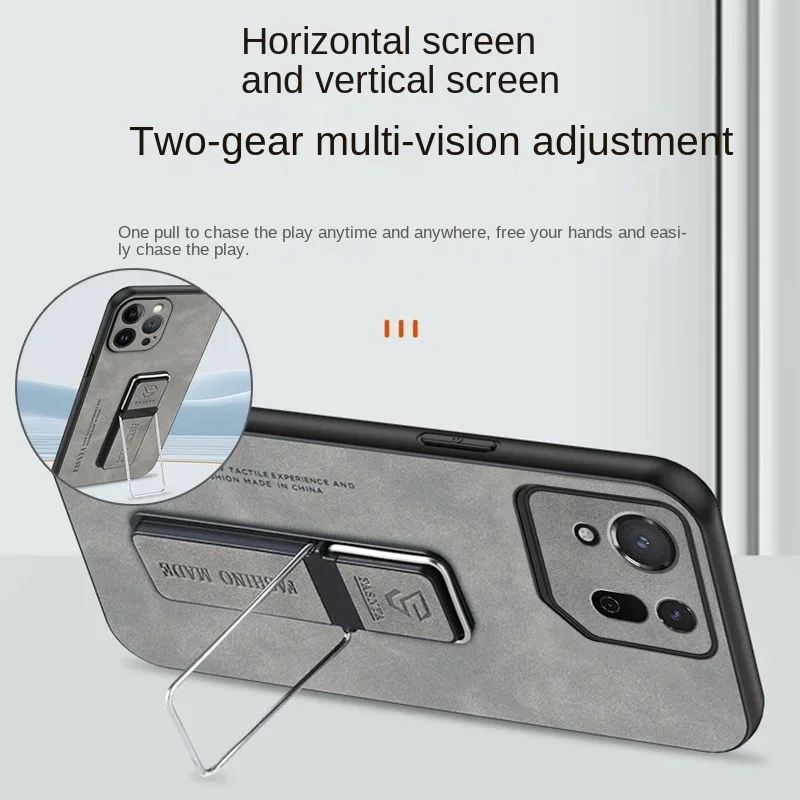 Skinsheep Leather Shockproof Matte Silicone Case with Magnetic Stand