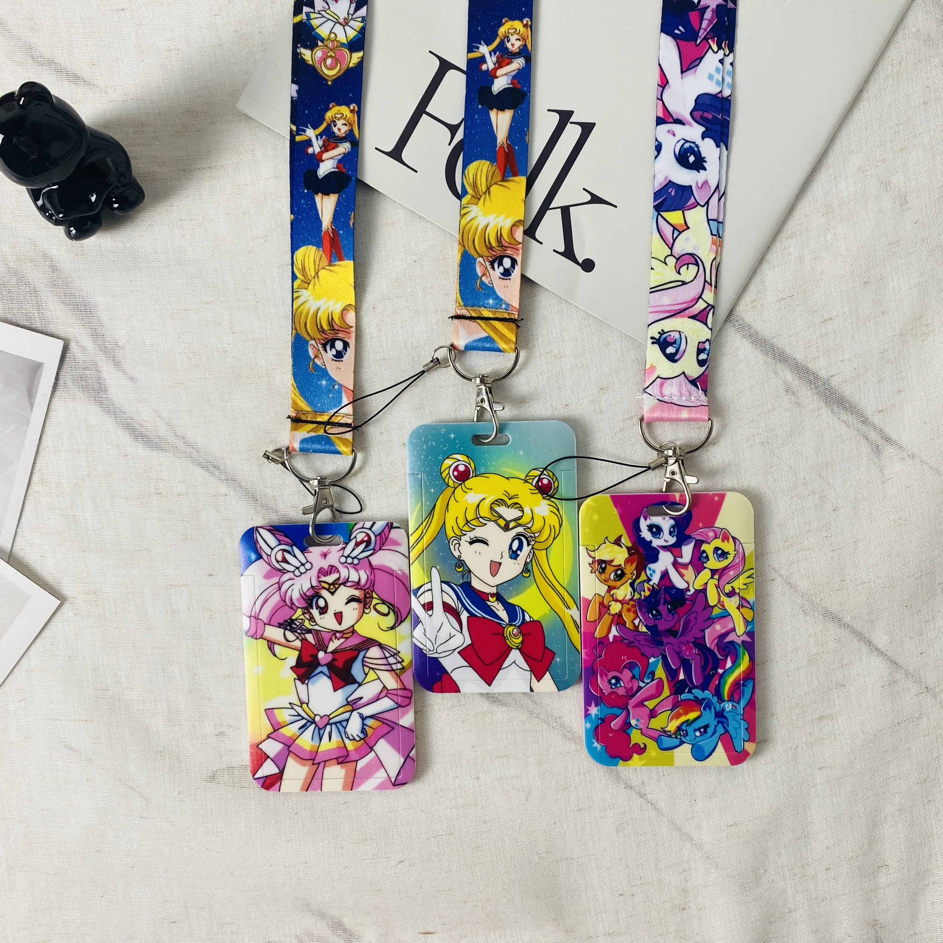 Anime-Themed Lanyard with Key Holder and Badge Strap