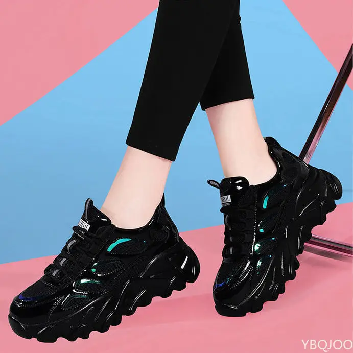 

Кроссовки женские на платформе и высоком каблуке, с вулканизированной подошвой