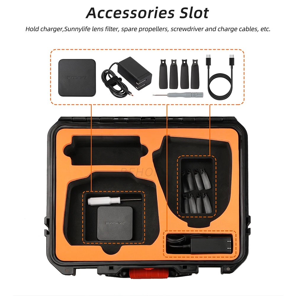 Flip Safety Box Flip Hard Shell Waterproof Protective Case Portable Suitcase Storage Case For DJI Drone Accessories