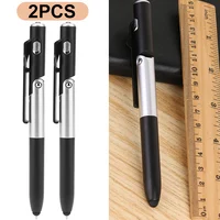 2шт многофункциональная шариковая ручка складной светодиодный светильник держатель для телефона ручка (черный) — изображение 3