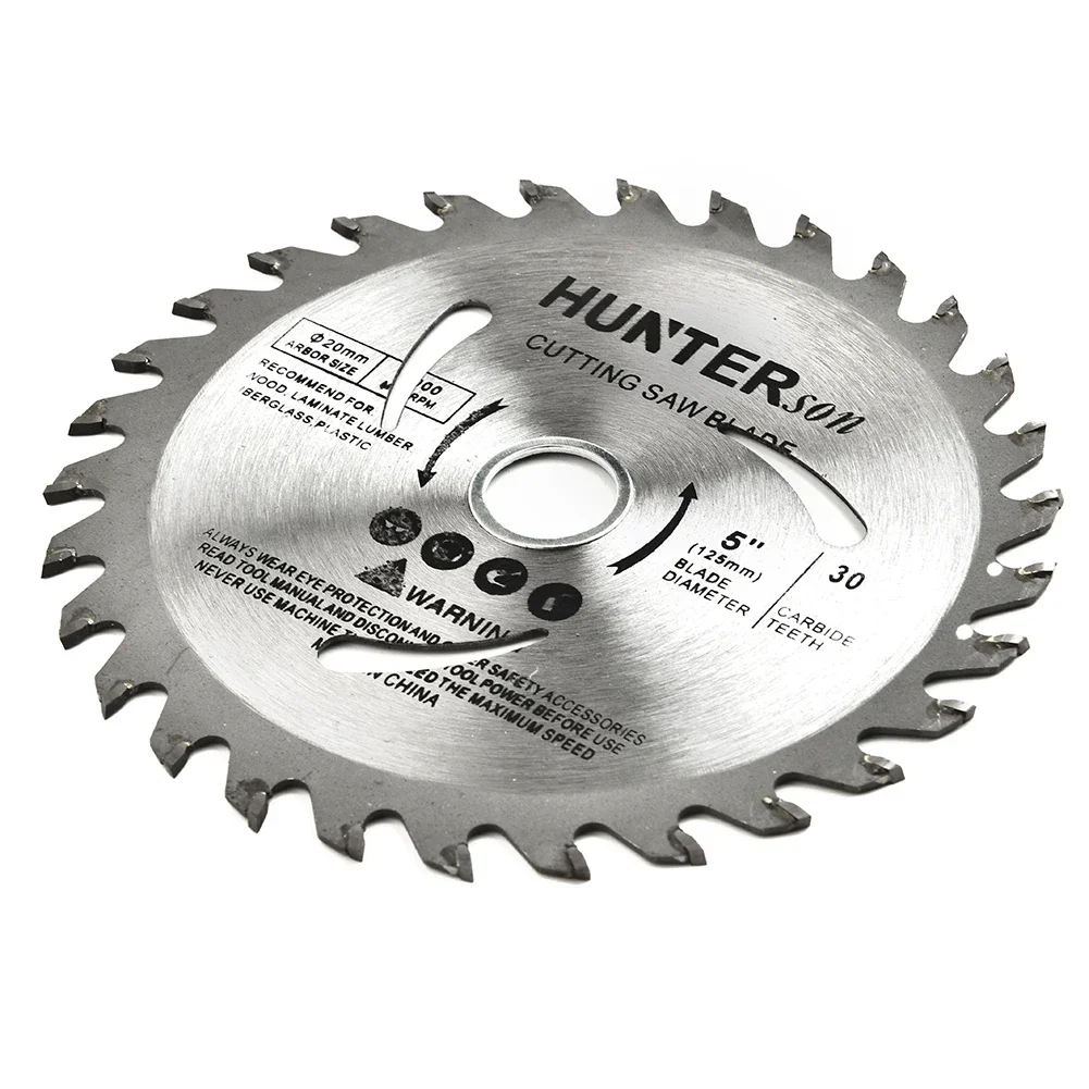 

1 Set 5inch 125mm Circular Saw Blade 30Teeth 20mm Bore Wood Cutting Disc 1pc Rotary Tool For Cutting Solid Wood Composite Board
