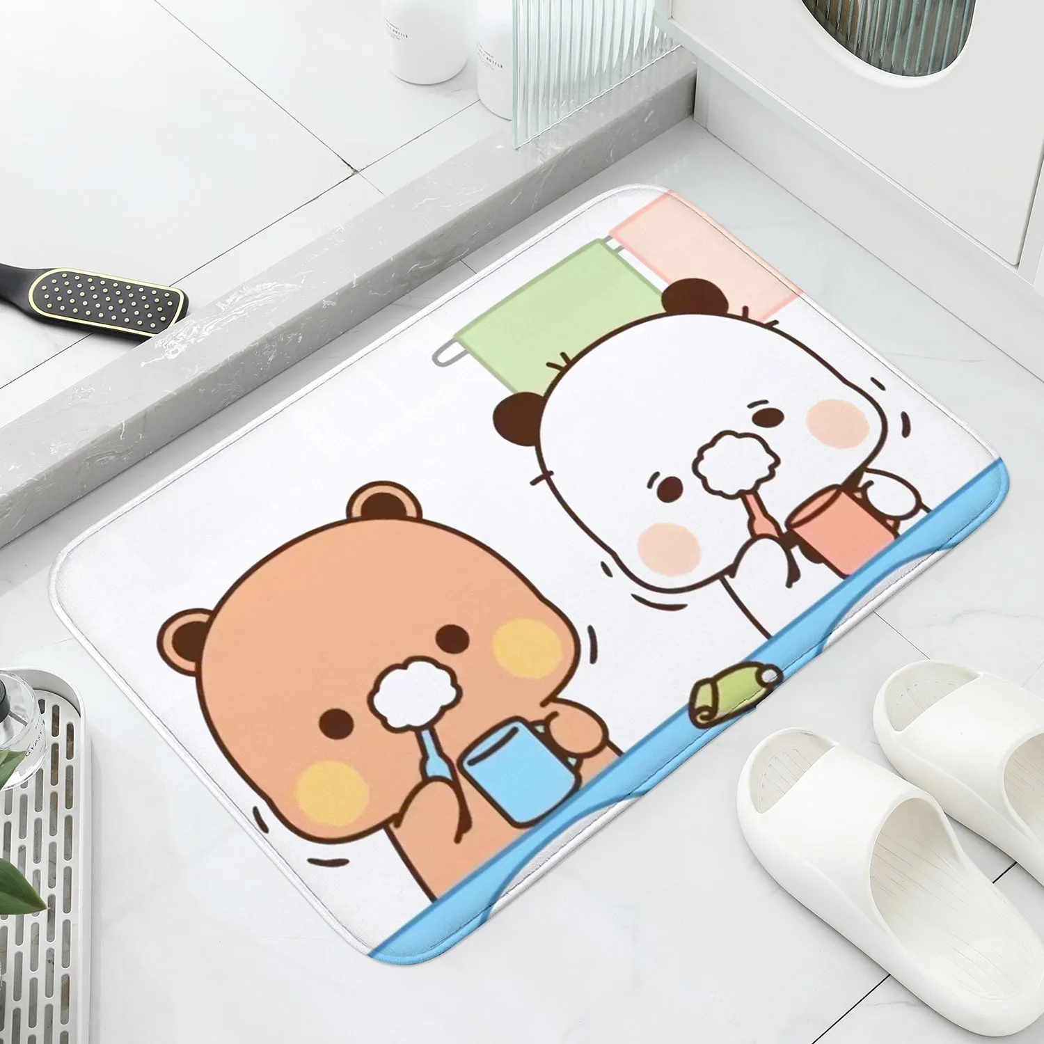 1Pc Bubu and Dudu Cute Cartoon Welcome Mat Entrance Doormat Balcony Bathroom Floor Mats Non-slip Rug Bedroom Carpet Home Decor - Image 2