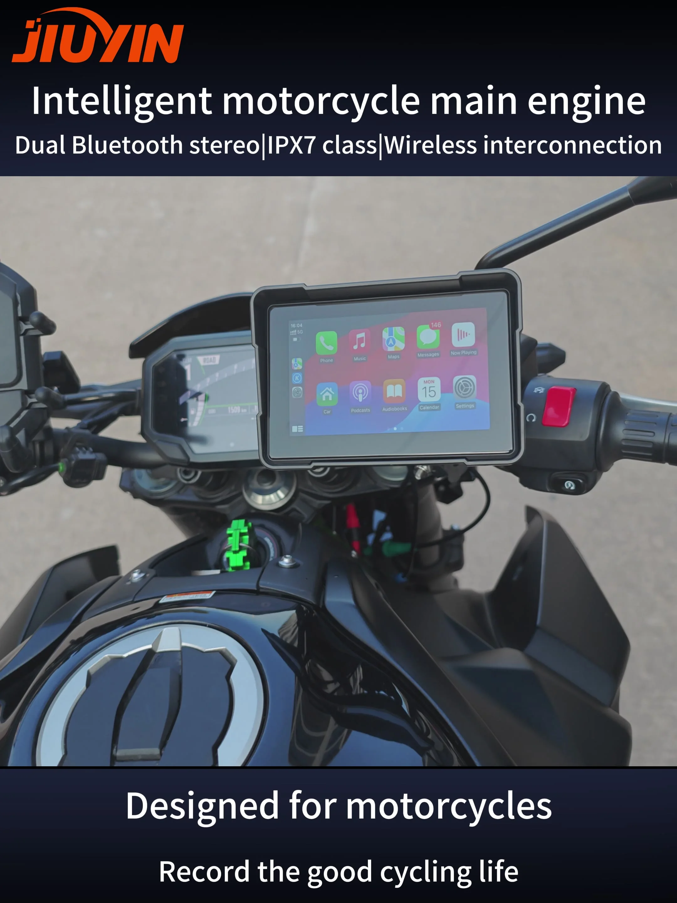 Портативный мотоциклетный экран беспроводной CarPlay Android GPS-навигация