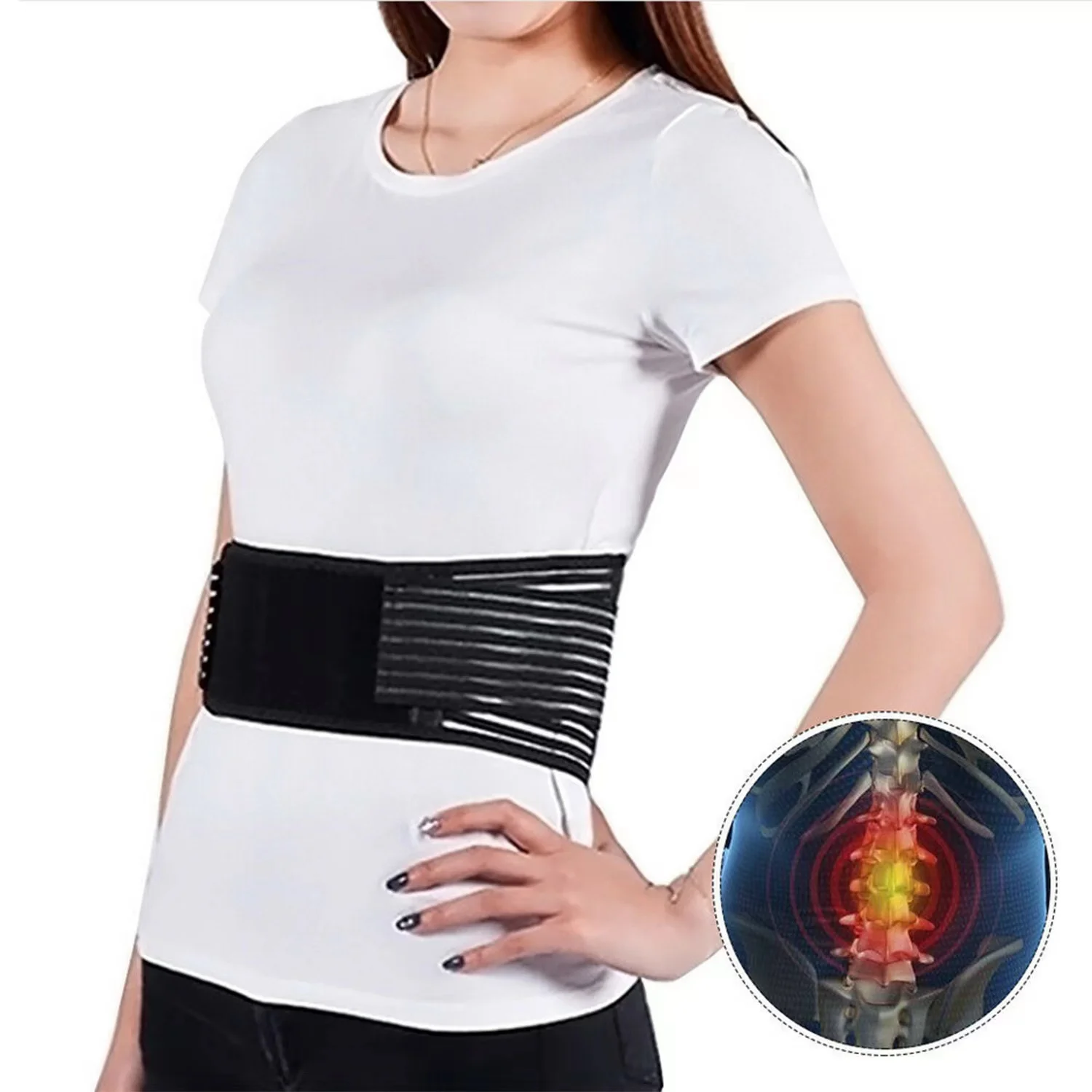 1Pcs Adjustable Neoprene Double Pull Lumbar Support Lower Back Belt Brace Pain Relief Band Waist Belt BEST SELLERS