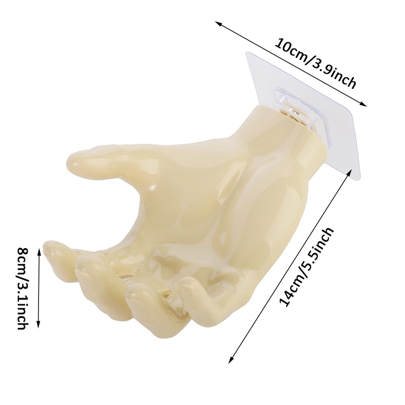 Wall Hook Punch-free Hand Shape Resin Self Adhesive Hooks Creative Decorative Wall Mount Hand Storage Hanger Bathroom Supplies 6