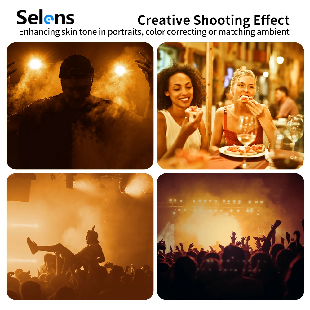 Selens 4 Pcs Lighting Gels Filter 16"x20" Orange Transparent Color Correction Fi