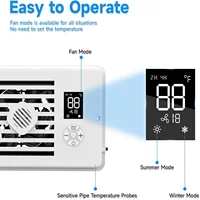 Register Booster Fan 4*10Inch Smart Heating Cooling AC Vent Fan With Remote Control & Thermostat Control Household Radiator 4