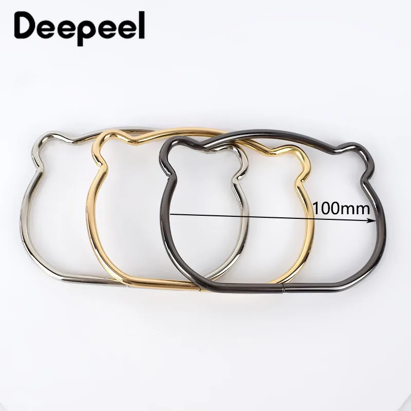 4Pcs 75/100/120mm Metal Bag Handles O Ring Handbag Purse Frame Decor Handle DIY Sewing Brackets Kiss Clasp Framework Hardware