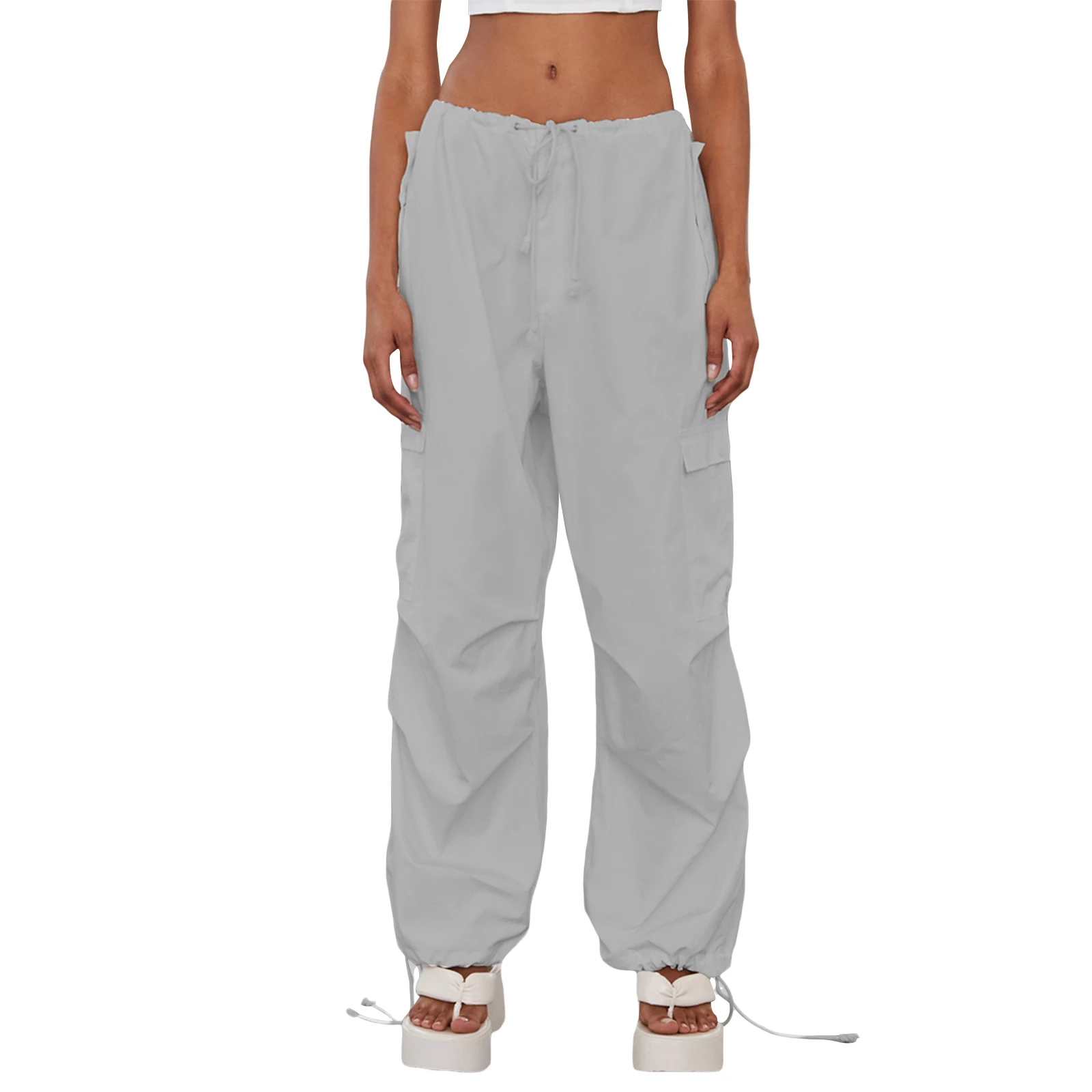 

Женские брюки-карго большого размера с заниженной талией