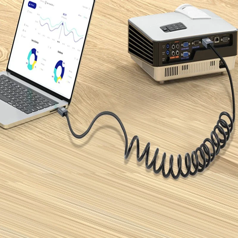 8K Ultra HD High-Speed Coiled HDMI Cable