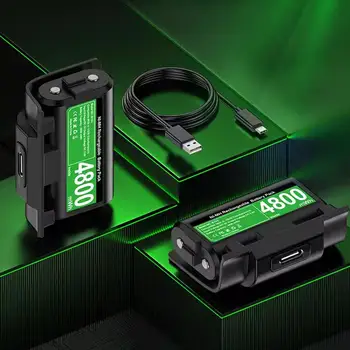  Per controller Xbox Series X/S e Xbox One X/S, batterie ricaricabili B100 da 2x4800mwh con cavo di ricarica rapida