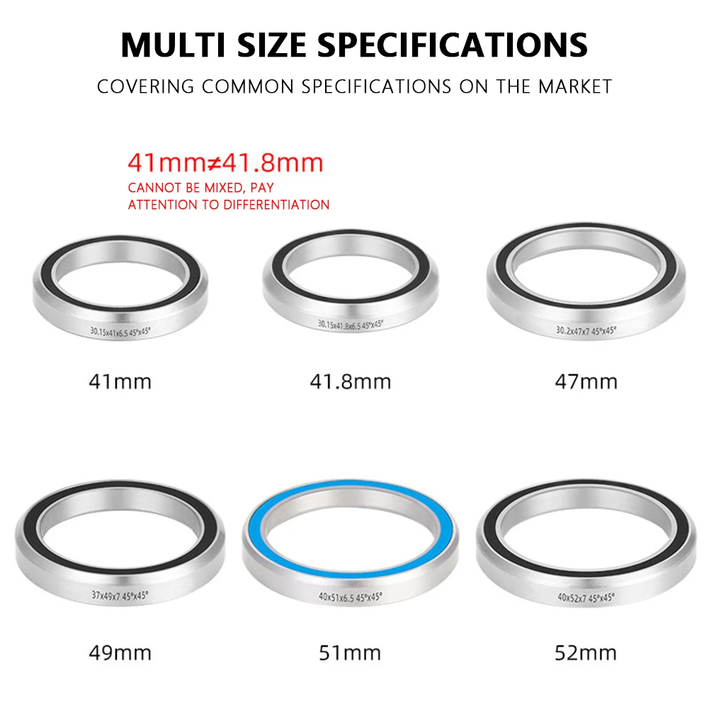 5/1pcs Bicycle Headset Bearing MTB Steering Bearings Repair Parts Steel For 41/41.8/47/49/51/52mm Mountain Bike Accessories