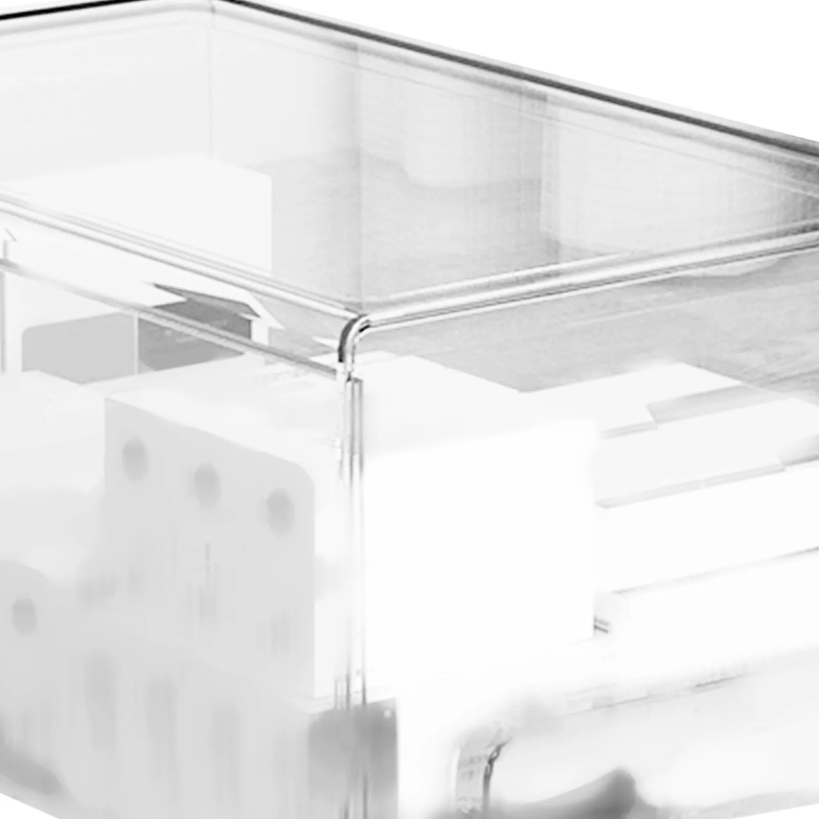 Acrylic Storage Box, Clear Drawer Organizer Stackable Dustproof Large Capacity Elegant Acrylic Desktop Organizer