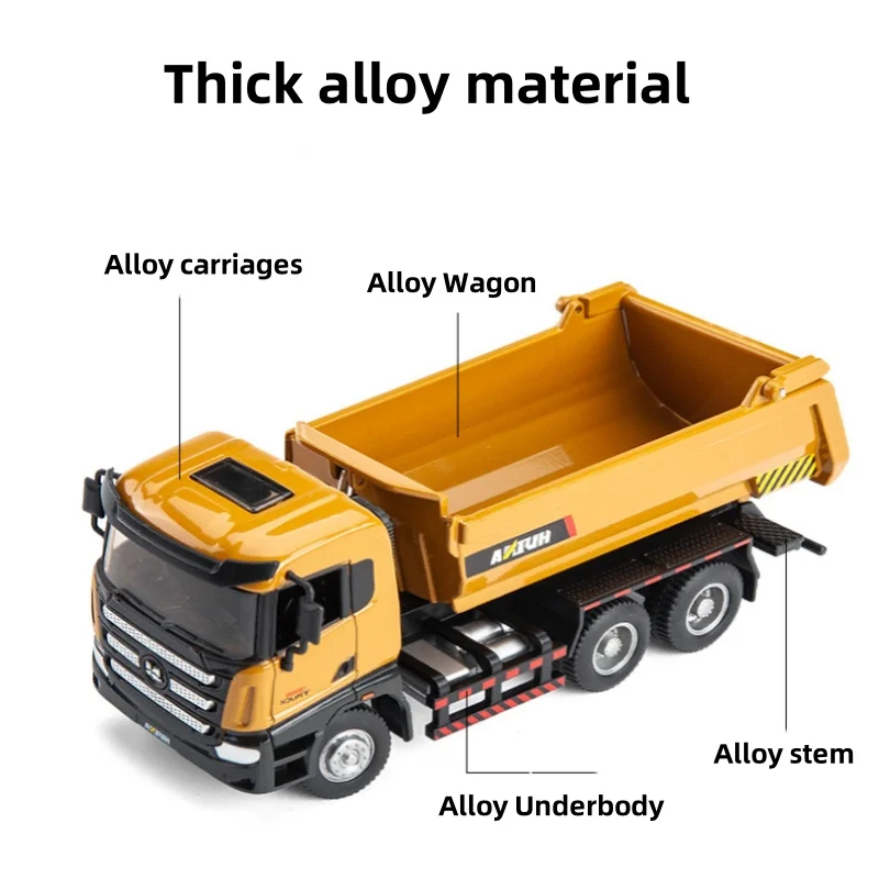 Diecast Construction Vehicle Toy Set: Excavator, Dump Truck, Crawler Tractor & More