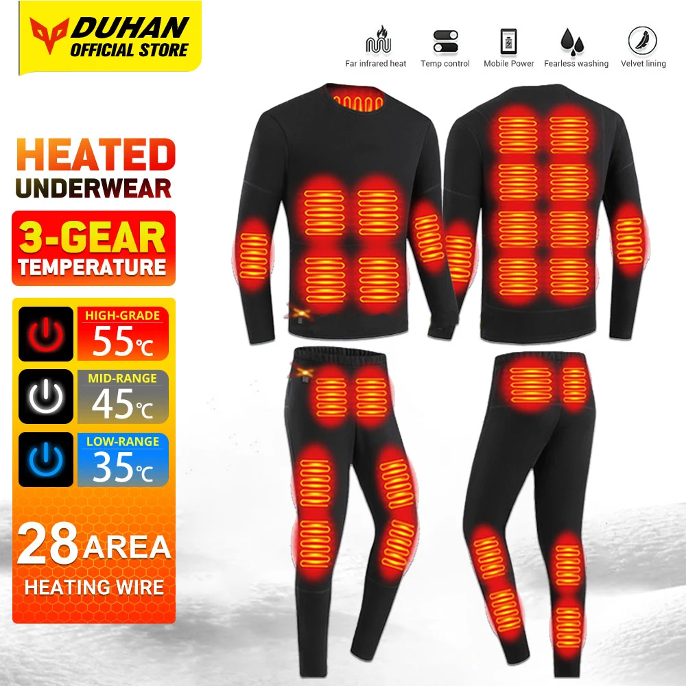 Men Winter Thermal Heated Jacket Vest Heated Underwear Women's Ski