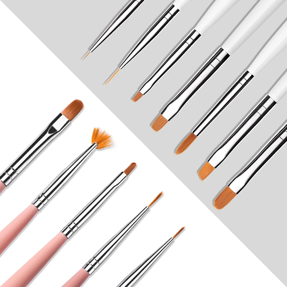MAYCHAO 5/7pcs Nail Art Brush Kit Manicure Tool Gel Nail Polish Builder Liquid Powder Carving Gel Brush Nail Design Painting Pen 3