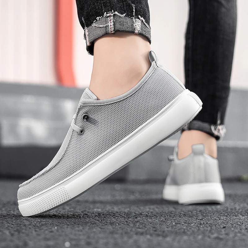 Men's Fashionable Casual Sneakers - Pure Color, Convenient to Put on and Take Off, Round-Toe Design, Lightweight Fabric Upper, Non-Slip Wear-Resistant Soles, Comfortable Cloth Insoles for Outdoor Running and Daily Wear
