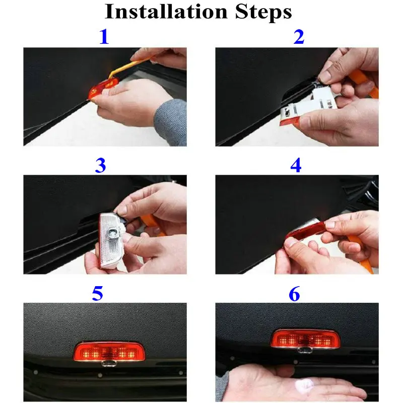 차량용 LED 문짝 웰컴 라이트 프로젝터 램프, VW 파사트 b9 b8 b7 b6 CC 골프 GTI T-ROC 투란 시로코 티구안 제타 샤란, 2 개