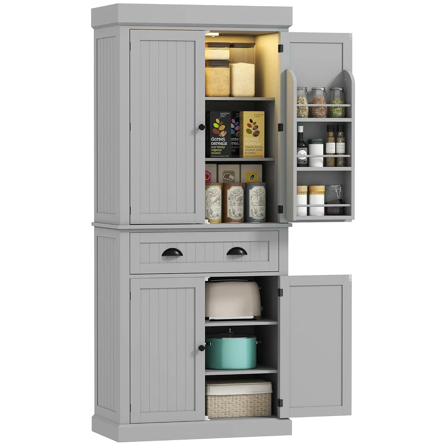 71'' Kitchen Pantry with LED Motion light 1