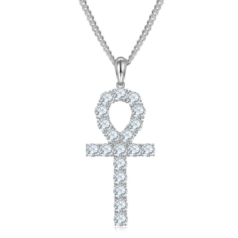 

SGARIT Jewelry 925 Sterling Silver 5mm 9.5CT Total VVS1D Moissanite Classic Full Diamond Crosses Pendant