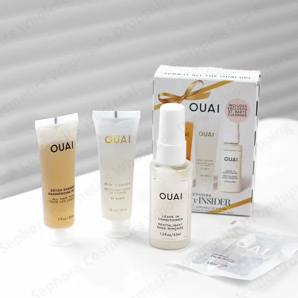 

OUAI Hair Care 4pcs Set Rough and Hard Sofa Hair Shampoo & Conditioner Smooth to Improve Frizz and Dryness