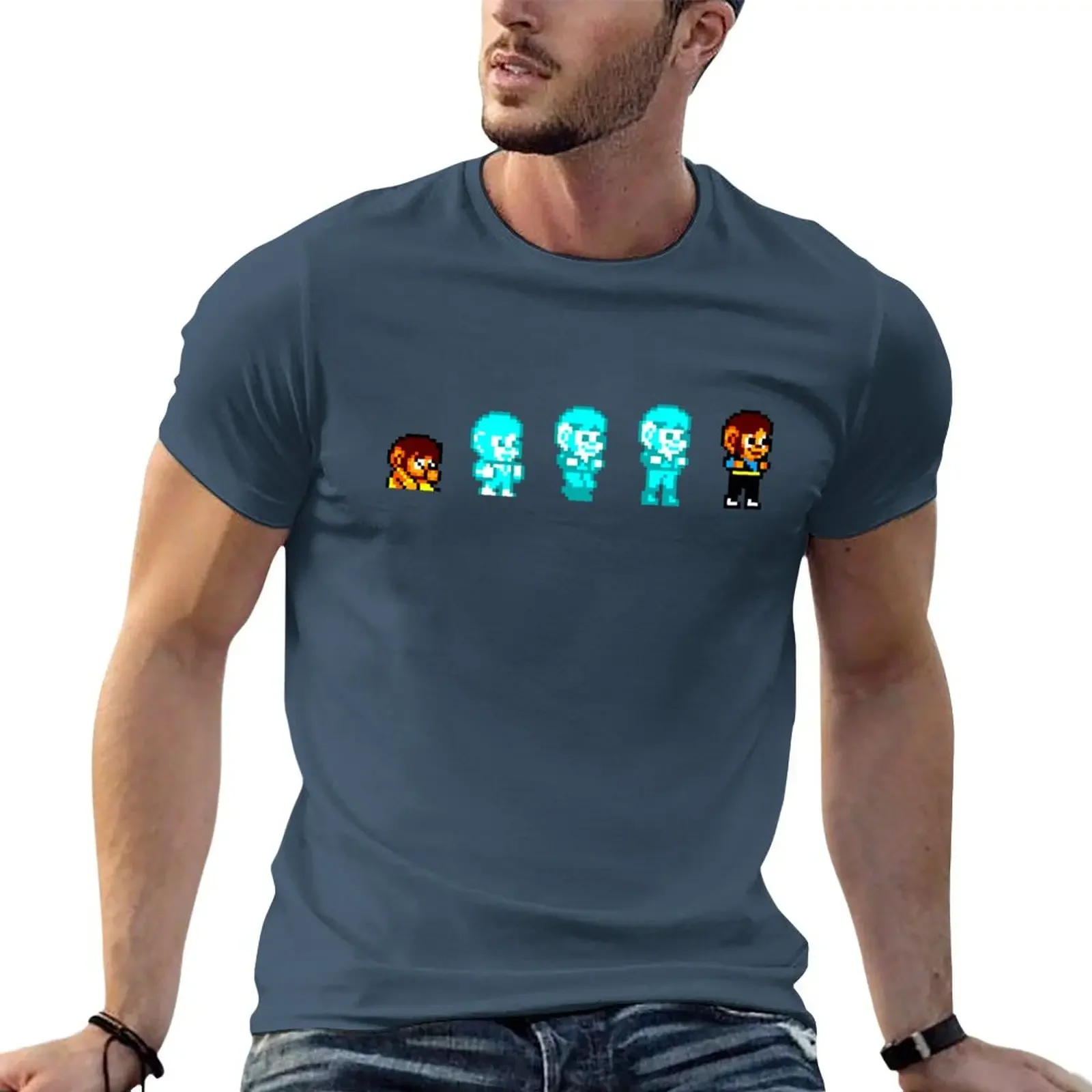Alex Kidd In Shinobi World - Ninja Born T-Shirt Hippie Clothes Top Plain White T-Shirt Uomo