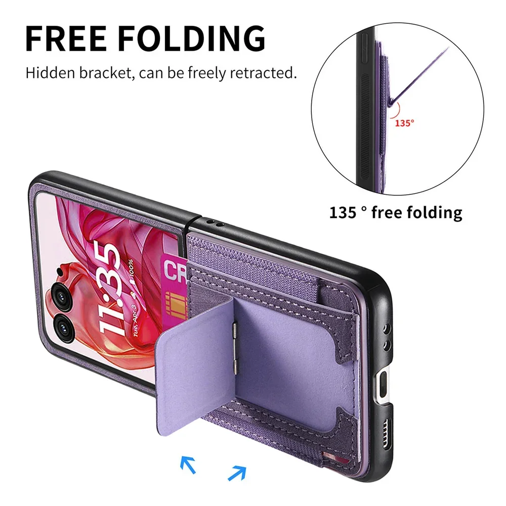 Retro Leather Wallet Phone Case with Card Holder and Protective Cover