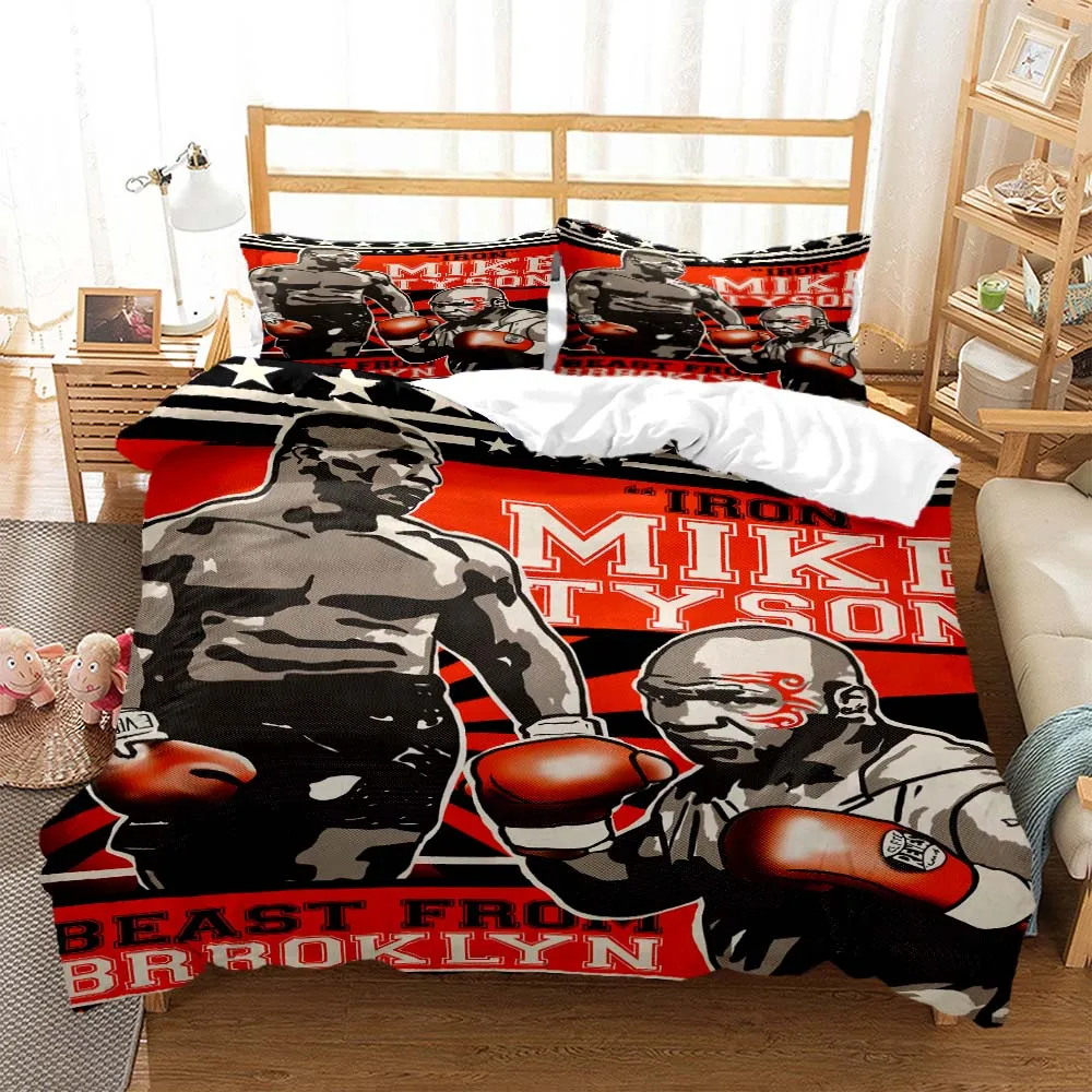 

Boxing champion Mike Tyson HD printed bedding Queen bedding set Customized King size bedding set Soft and comfortable