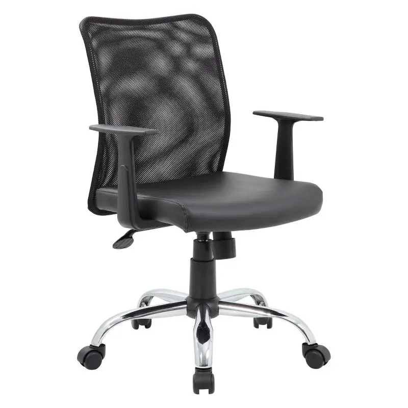 Black Fixed Arm Budget Mesh Task Chair for Office Use