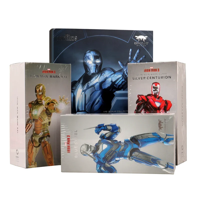 

Original Marvel Comicave Iron Man Alloy Metal LED Light MK42 MK43 Tony Stark Model Action Figure