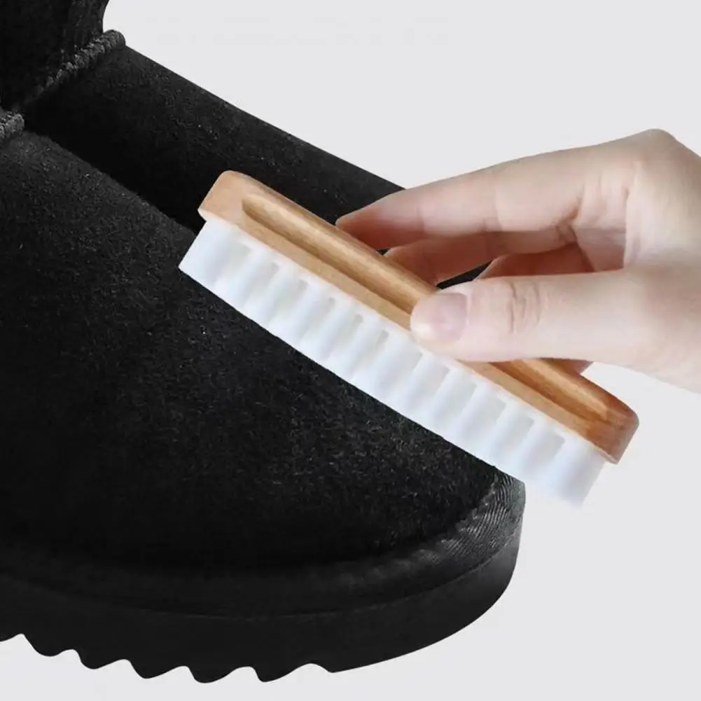 1/2/3/5Pcs 12*4cm Suede Shoe Brush Eraser Set Natural Wood Handle Soft Crepe Cleaning Eraser Shoe Scrubbing Brush Cleaner Tools