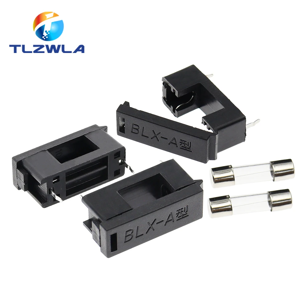 10PCS BLX-A 5*20MM BLACK GLASS FUSE HOLDER 5*20 Insurance Tube Socket Fuseholder for 5X20MM 5X20 Fuse PCB BOARD