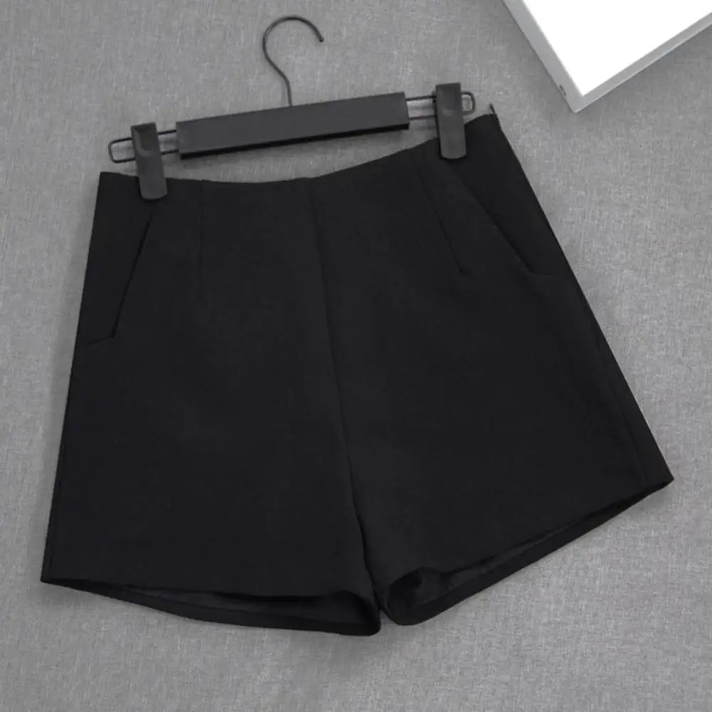 Women Casual Shorts Stylish High Waist A-line Women's Shorts with Side Pockets Zipper Closure for Commute Daily Wear Beach