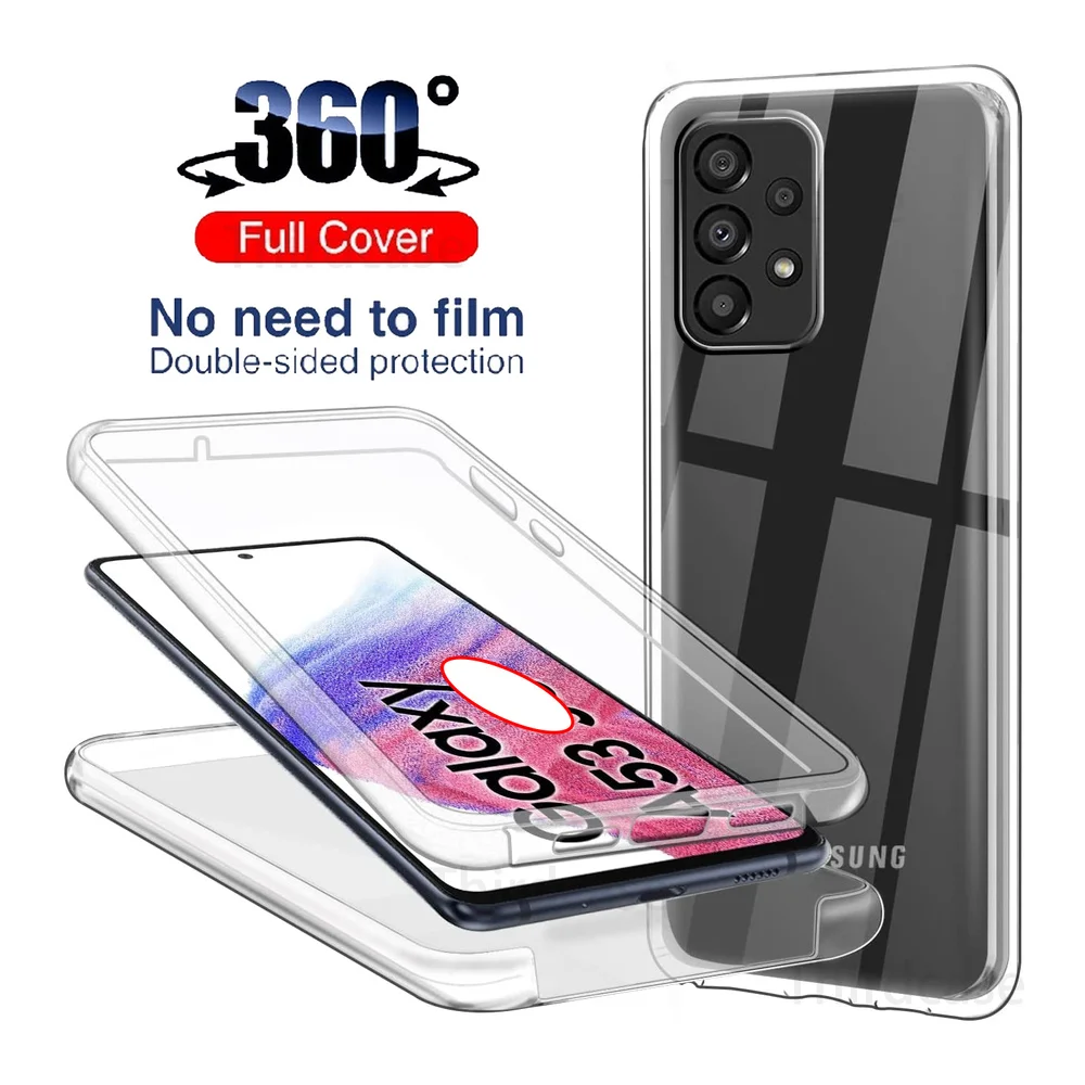 Smsung A14 Fundas 360° Silicone TPU Front + PC Back Case For Samsung Galaxy  A14 A 14 Double Transparent Protect Full Body Cover - AliExpress