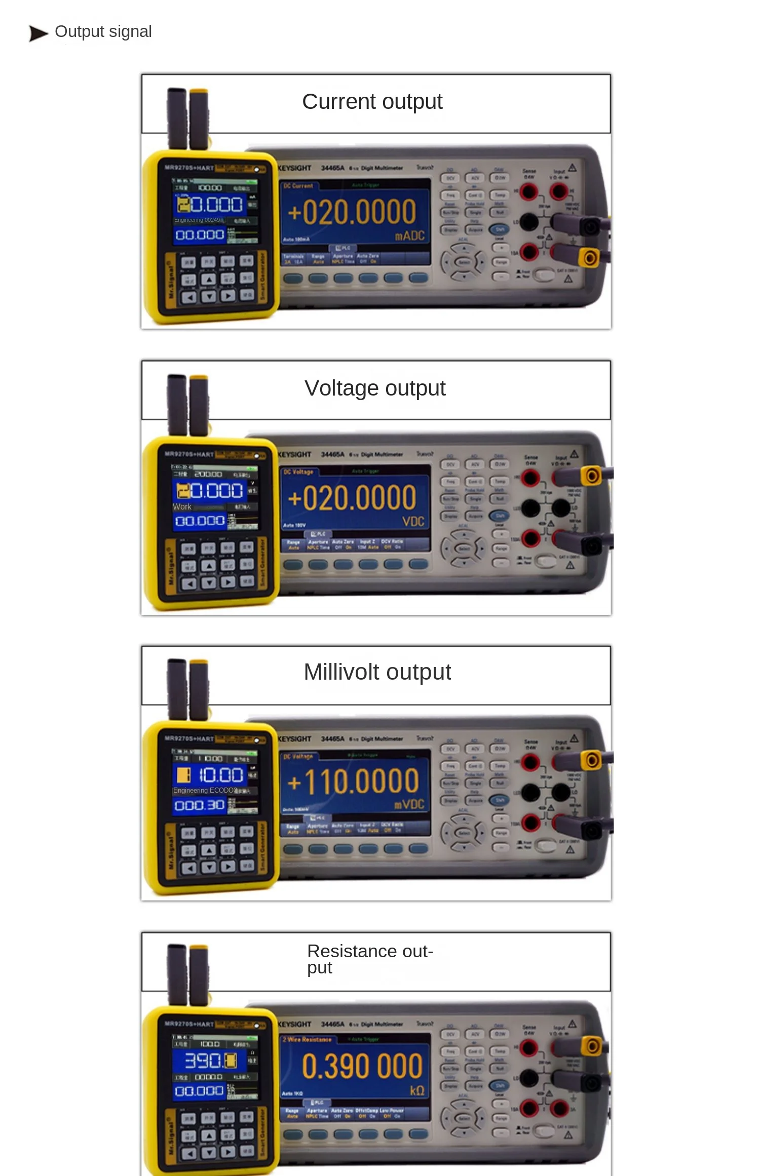 MR9270S + HART 4-20MA Signal Generator Calibrate Current Voltage PT100 Thermocou