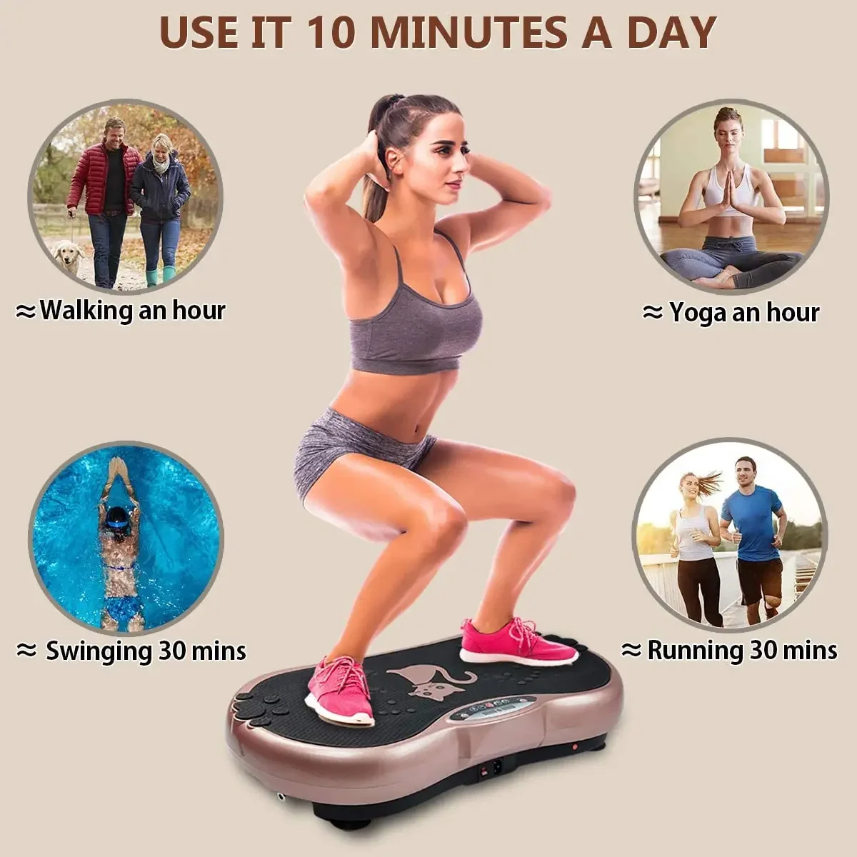 New Design Flat Whole Body Exercise Vibration Fitness Vibration Machine Slim Exercise Platform