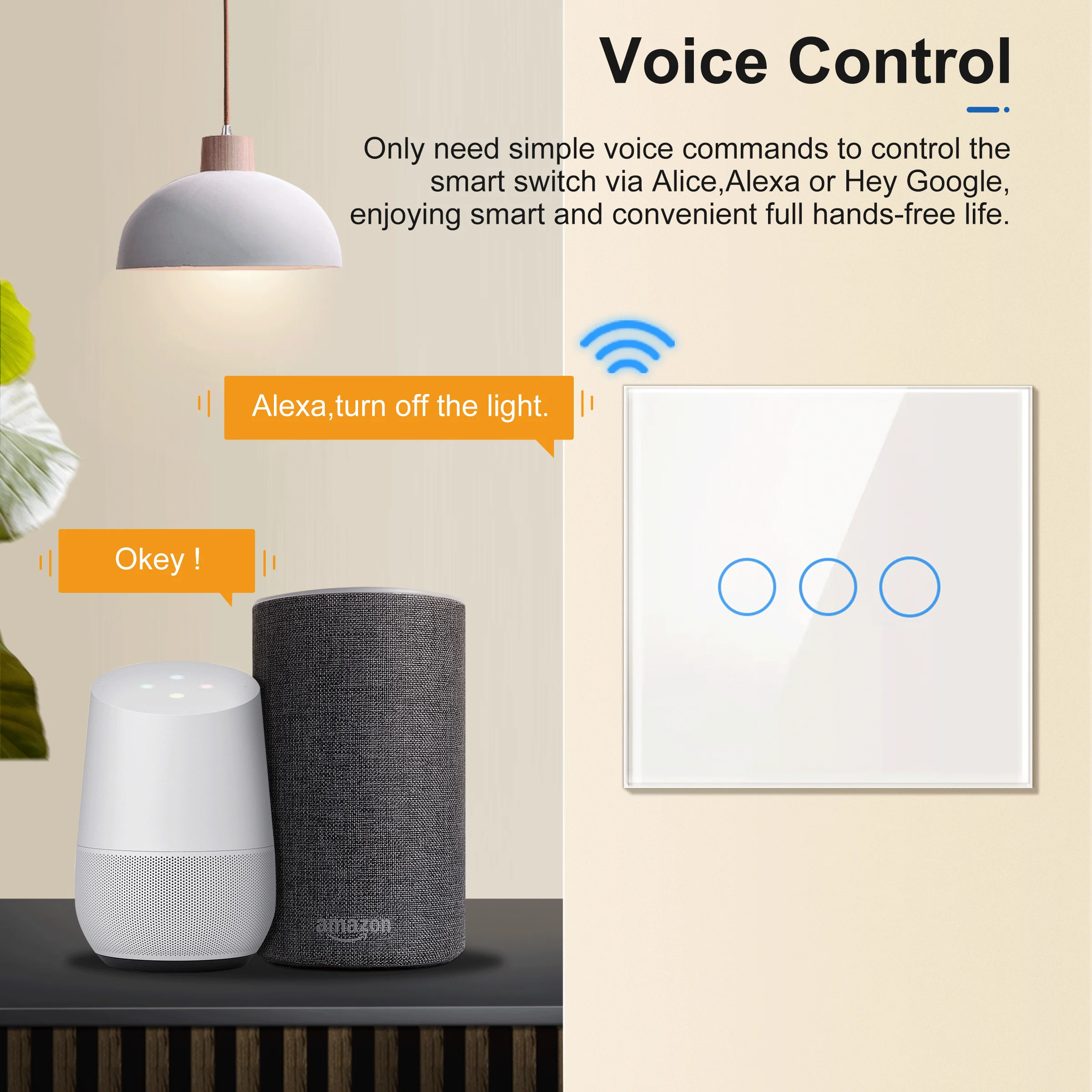 GIRIER مفتاح إضاءة واي فاي ذكي لا يتطلب سلكًا محاي...