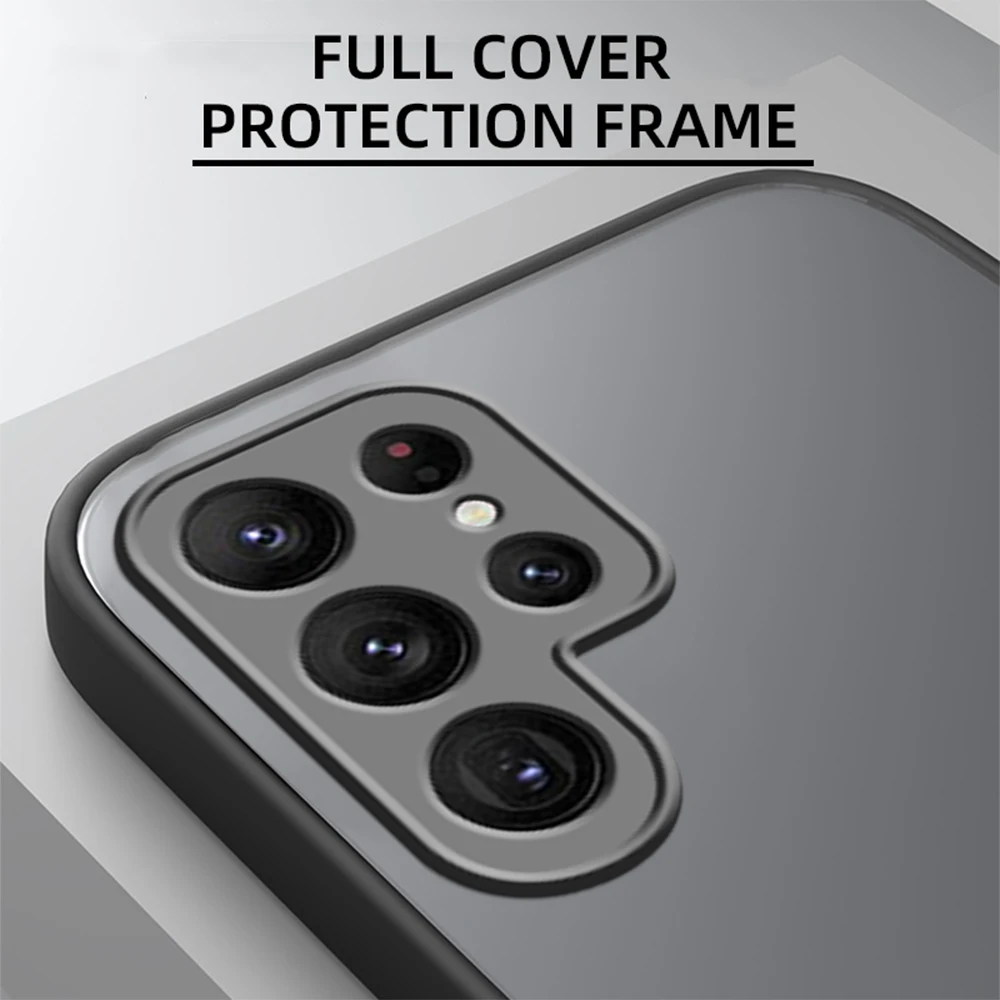 Huid Gevoel Doorschijnend Telefoon Case Voor Samsung Galaxy S24 Ultra Matte Soft Cover S24 + S 24 Plus S24Ultra 5G Lens_voghion.com