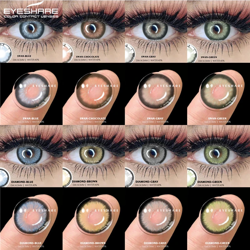 EYESHARE 1 Paire Couleur Lentilles de Contact pour Les Yeux Annuel Lentilles Colorées Oeil