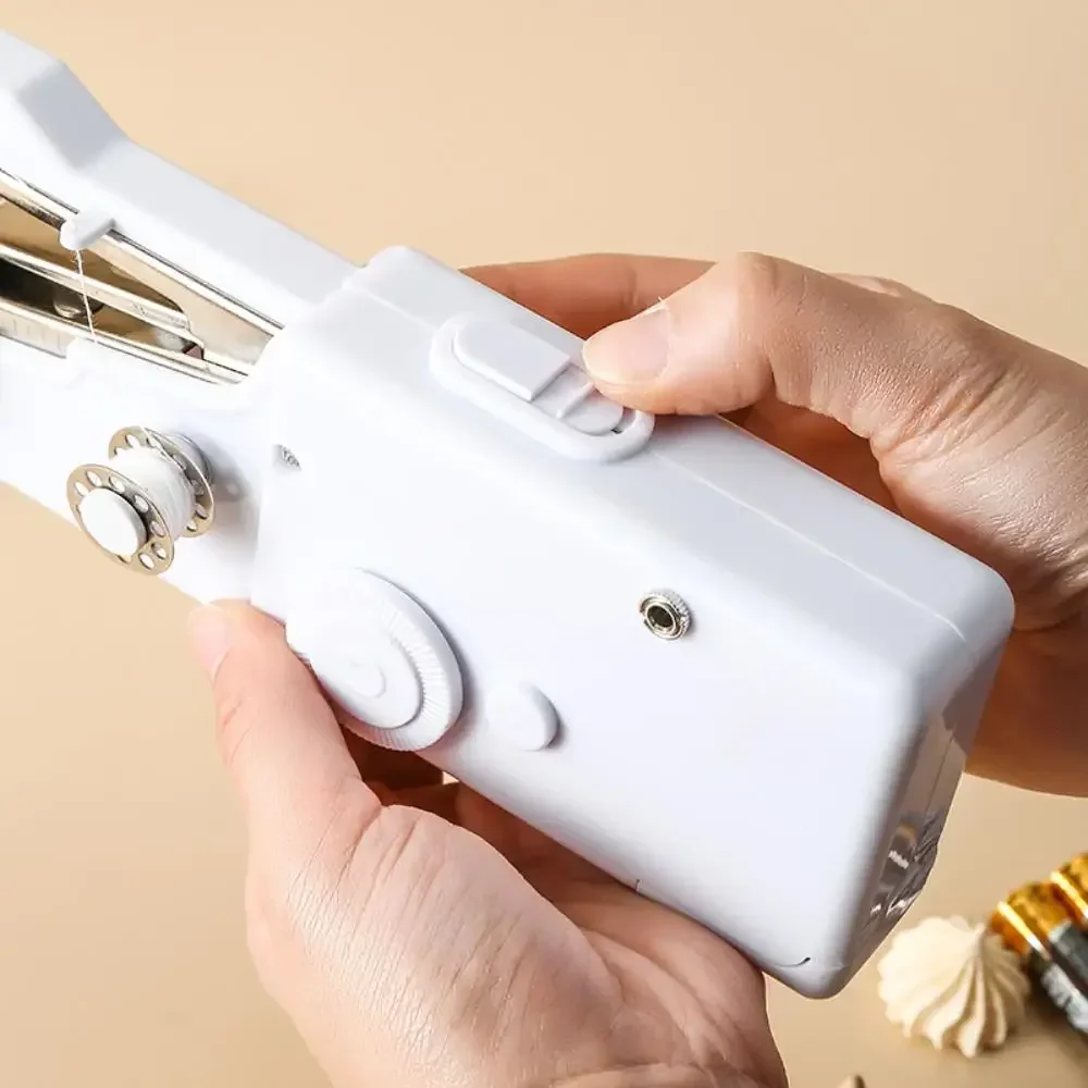 Portable Mini Sewing Machine Handheld Electric Sewing Machine with Bobbin for Needlework Handwork Home Travel Sewing Accessories 3