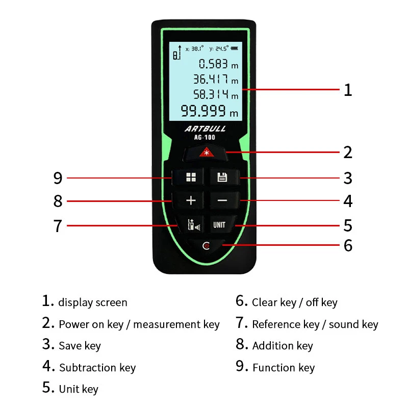 Green Laser Distance Meter 70m 100m 120m Rangefinder with Angle display USB Rechargeable Tape Measure ruler Roulette tool tape measure laser rangefinder distance meter laser tape measure digital tape measure