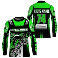 Personalized Green Off-road Motorcycle Sports Shirt UPF30 Extreme MX Shirt Long Sleeved Casual Quick Drying Breathable Top 1