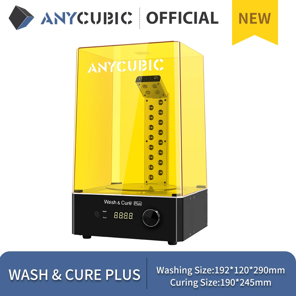 mit Härtungs- und Waschlicht ANYCUBIC Wash and Cure Plus für Harz-3D Drucker 192 mm x 120 mm x 290 mm große 2-in-1-Wasch- und Härtungsmaschine für Photon Mono X DLP SLA LCD 