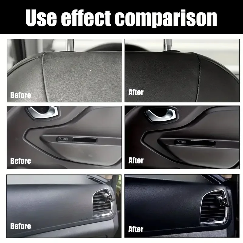 Leather cream for car interior care, non-greasy, suitable for sofas, car seats and handbag restoration 3