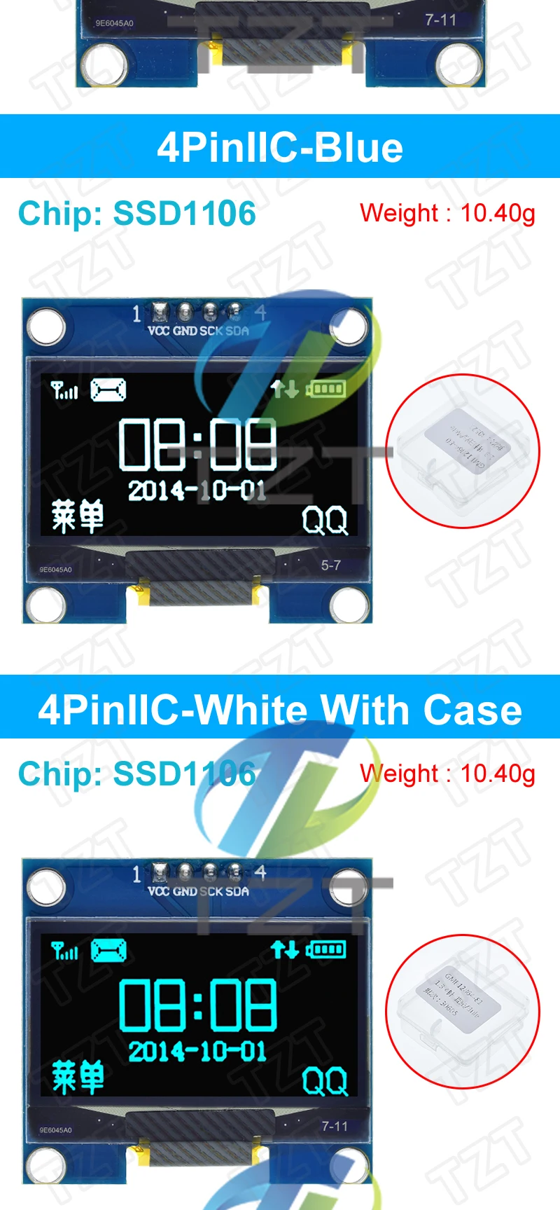 1,3-Zoll-OLED-Modul SPI/IIC I2C Kommunizieren Sie weiße/blaue Farbe 128 x 64 1,3-Zoll-OLED-LCD-LED-Anzeigemodul 1,3-Zoll-OLED-Modul – Detail 15