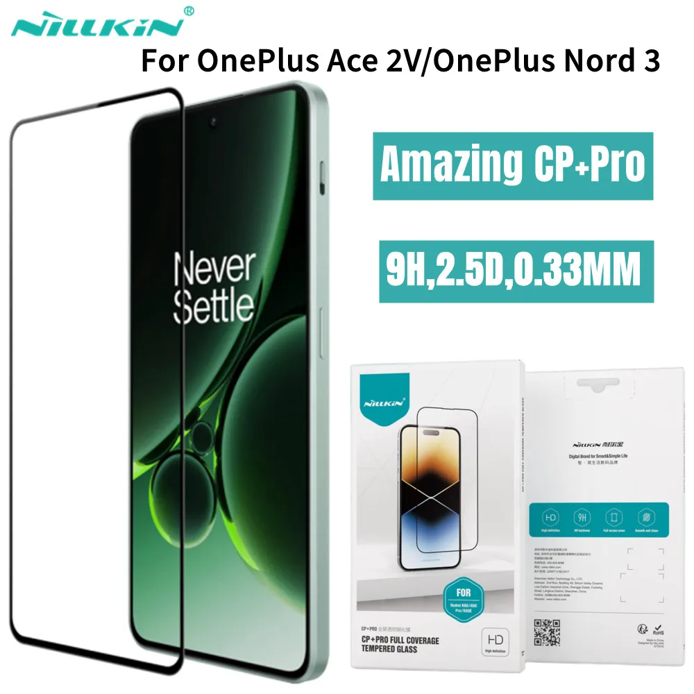 

Nillkin For OnePlus Ace 2V Tempered Glass CP+PRO Anti-Explosion 9H 2.5D Full Cover Screen Protector Film For One Plus Nord 3 5G