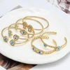 Lucky Eye Fatima Hamsa Hand Cross Heart Open Bangle Copper Adjustable Turkish Evil Eye Bangle for Women Girls Men Jewelry BE812 3